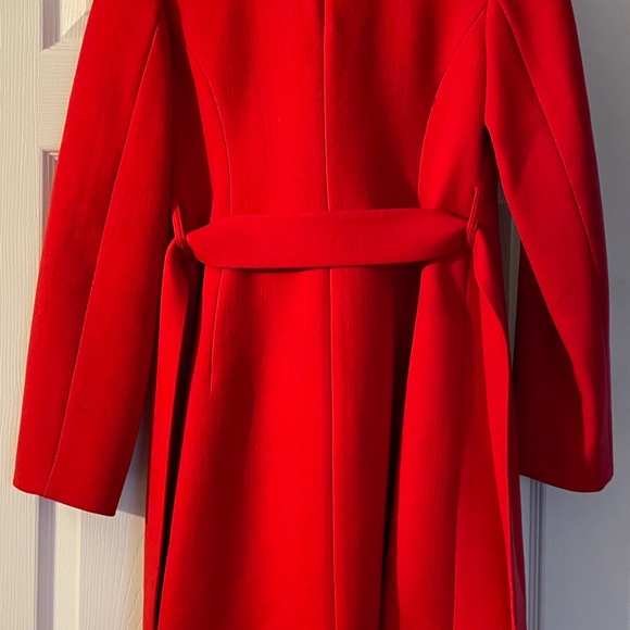 Kate Spade Red Ruffle Lined Coat - Picture 4 of 5